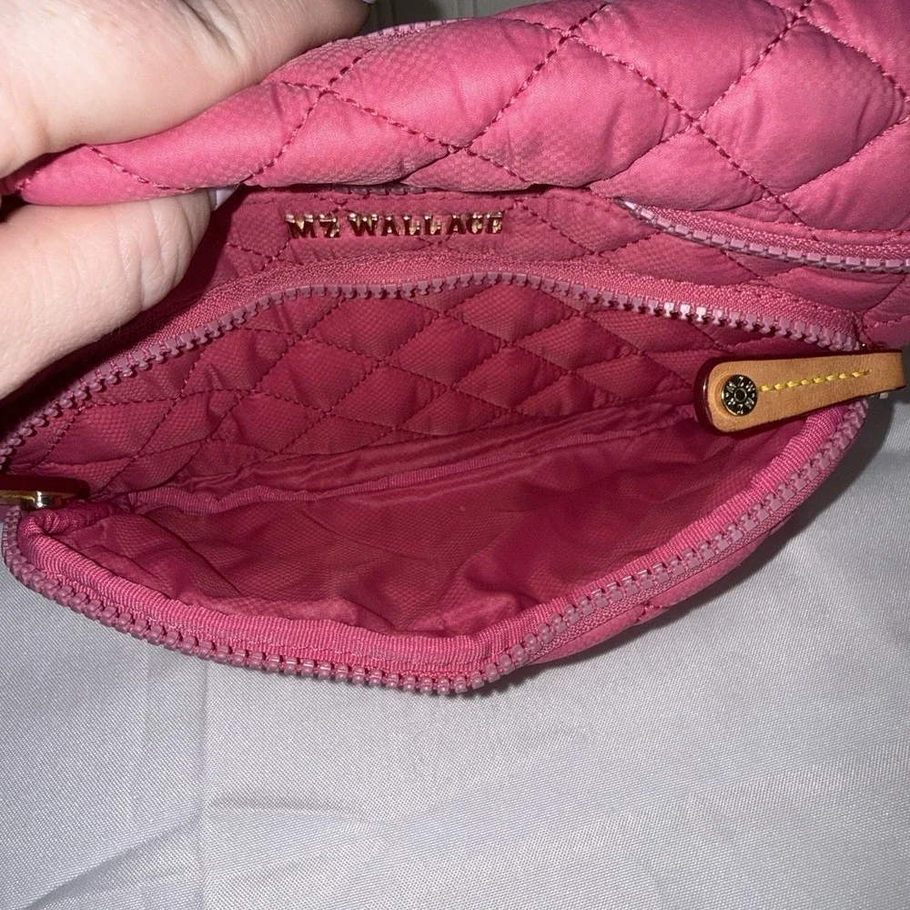 MZ Wallace Zinnia Pink Metro Quilted Sling Fanny Pack Belt Bag Handbag Purse